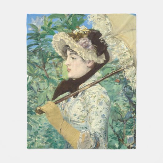 ジャンヌ春エドアルドマネ フリースブランケット (正面)
