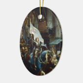 ジャンヌ・ダルクがオルレアンに入る セラミックオーナメント (左)