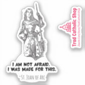 ジャンヌ・ダルク私は恐れていないカトリック聖人引用文 シール (正面)
