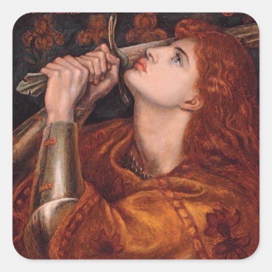 ジャンヌ・ダルクC.1882 by Dante Gabriel Rossetti スクエアシール (正面)