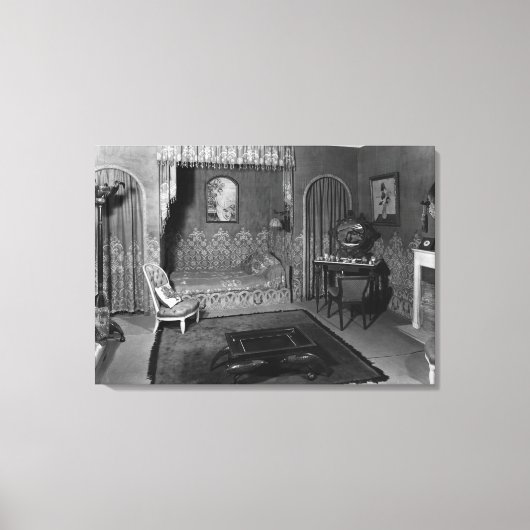 ジャンヌ・ランヴィンに属する寝室c.1920-25 キャンバスプリント (正面)