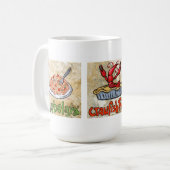 ジャンバラヤ、Crawfishパイ、ファイルオクラのマグ コーヒーマグカップ (正面左)