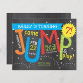 ジャンバースデーパーティーカラーオンチョークバジェット招待状 (正面/裏面)