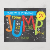 ジャンバースデーパーティーカラーオンチョークバジェット招待状 (正面)