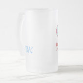 ジャンパーおよび妨害機霜の降りたなビールw.イニシャル フロストグラスビールジョッキ (正面左)