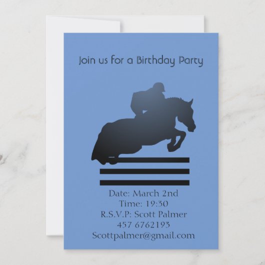 ジャンパーで障害物をクリアする。 招待状 (正面)