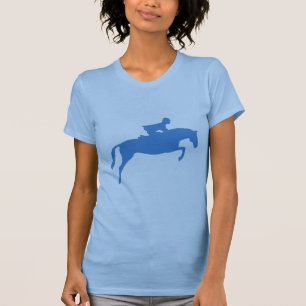ジャンパーの馬のシルエット(青い) Tシャツ