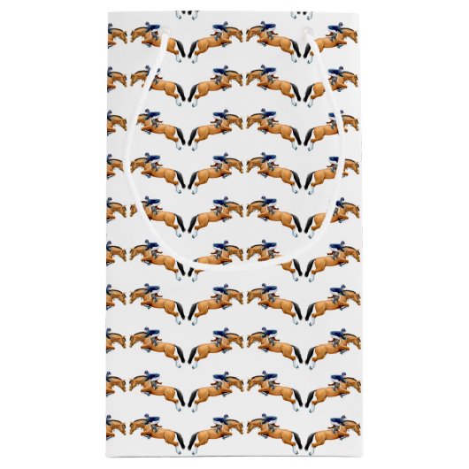 ジャンパーの馬の騎手のギフトバッグを示して下さい スモールペーパーバッグ (裏面)