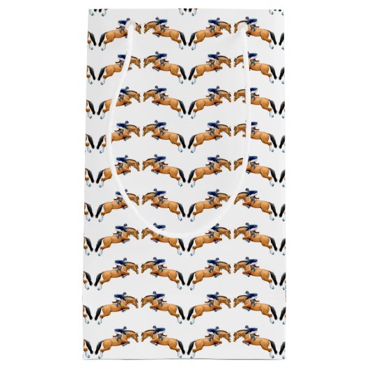 ジャンパーの馬の騎手のギフトバッグを示して下さい スモールペーパーバッグ (正面)