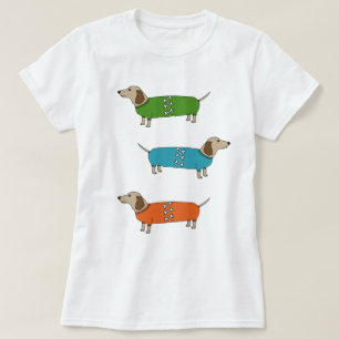 ジャンパーの骨の上のTシャツのダックスフントのダックスフント Tシャツ