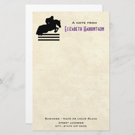 ジャンパーシルエットを馬好きに表示 便箋 (正面/裏面)