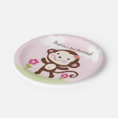 ジャンパーソナライズされたグルガールモンキーパーティープレート ペーパープレート (アングル)
