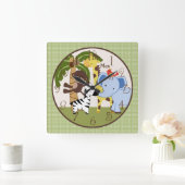 ジャンパーソナライズされたグルパルズ動物子供部屋時計 スクエア壁時計 (ホーム)