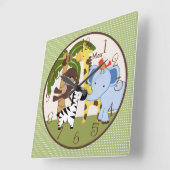 ジャンパーソナライズされたグルパルズ動物子供部屋時計 スクエア壁時計 (傾斜)