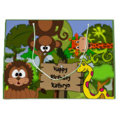 ジャンパーソナライズされたグル誕生日 ラージペーパーバッグ (正面)