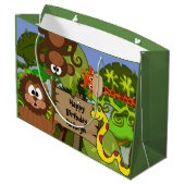 ジャンパーソナライズされたグル誕生日 ラージペーパーバッグ (裏面アングル)