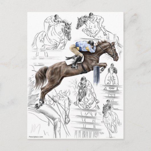 ジャンパーホースフェンスモンタージュ ポストカード (正面)