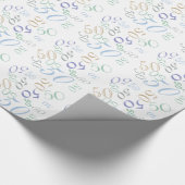 ジャンパ付き番号変更の誕生日タイポグラフィ ラッピングペーパー (角)