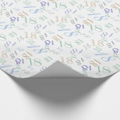 ジャンパ付き番号変更の誕生日タイポグラフィ ラッピングペーパー (角)