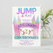 ジャンピングキャッスル遊ジャンプ体操子供の誕生日 招待状 (スタンド正面)