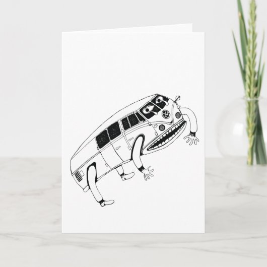 ジャンピングコムビバンイラストレーショングリーティングカード カード (正面)