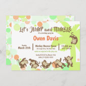 ジャンピングタンブルモンキージャングルバースデー 招待状 (正面/裏面)