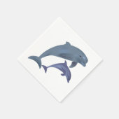 ジャンピングドルフィンズイラストレーション スタンダードカクテルナプキン (角)