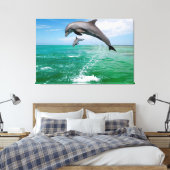 ジャンピングドルフィンズカスタムキャンバスウォールアート キャンバスプリント (インサイチュ (寝室))