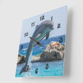 ジャンピングドルフィン スクエア壁時計 (傾斜)