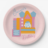 ジャンピングバウンシーレンタルパーティーハウス誕生日 ペーパープレート (正面)