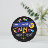 ジャンピングバウンスネオンバースデーパーティーの招待 招待状 (スタンド正面)