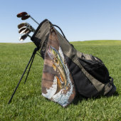 ジャンピングバスゴーン魚釣り ゴルフタオル (グリーン)