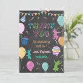 ジャンピングバースデー チョークボード キッズ トランポリンパーティー サンキューカード (スタンド正面)