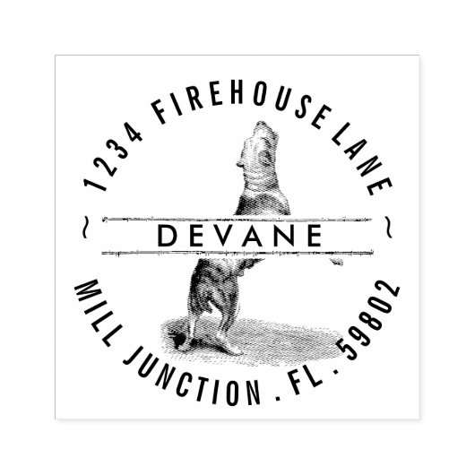 ジャンピングピットブルテリア差出人住所スタンプ ラバースタンプ (インプリント)