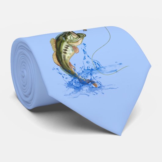 ジャンピングベース魚釣り ネクタイ (ロール)