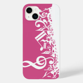ジャンピングミュージカルノート熱いピンクと白 Case-Mate iPhone 14 PLUSケース