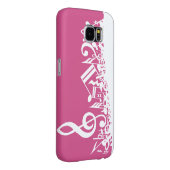 ジャンピングミュージカルノート熱いピンクと白 Case-Mate iPhoneケース (裏面/右)