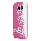 ジャンピングミュージカルノート熱いピンクと白 Case-Mate iPhoneケース (裏面左)