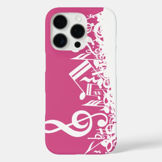 ジャンピングミュージカルノート熱いピンクと白 Case-Mate iPhoneケース (裏面)