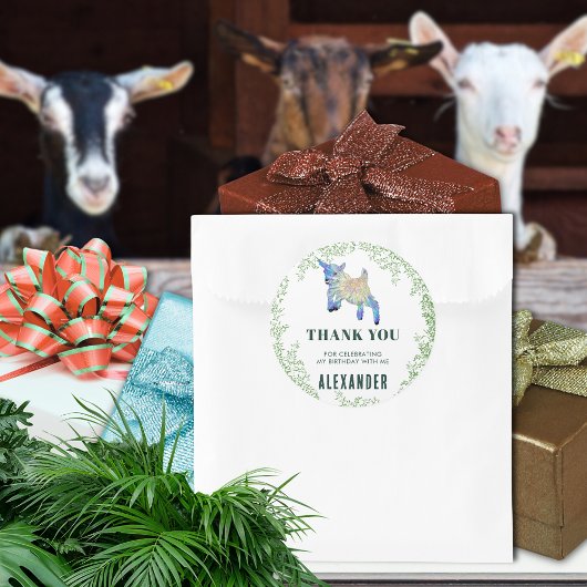 ジャンピングヤギ誕生日パーティーありがとう スクエアシール