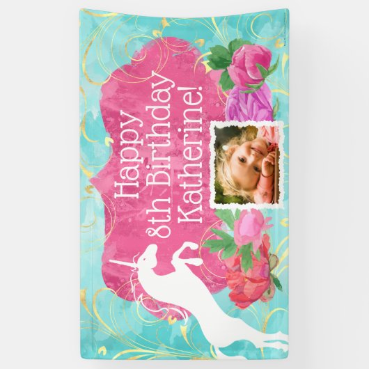 ジャンピングユニコーンブライトガールズ誕生日 横断幕 (縦)