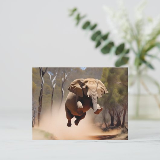 "ジャンピング・ジョイ: アニメーション・エレファンツ・リープ" ポストカード (スタンド正面)