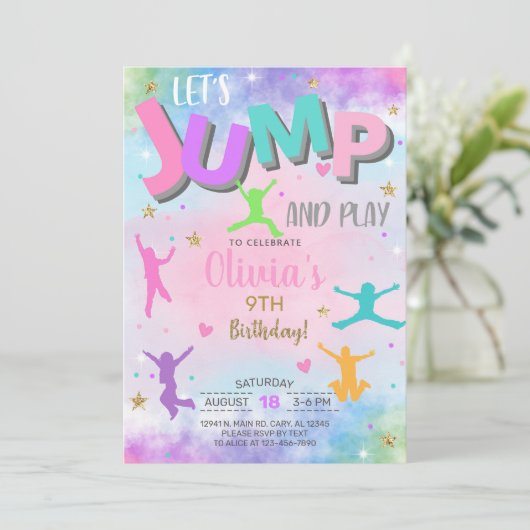 ジャンプして女の子の遊バースデータ招待状。 招待状 (スタンド正面)