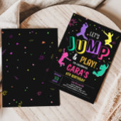 ジャンプして女の子の遊誕生パーティー 招待状