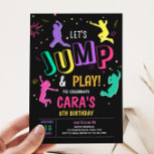 ジャンプして女の子の遊誕生パーティー 招待状