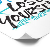 ジャンプして自分自身を失う、水泳引用文デザイン ポスター (角)