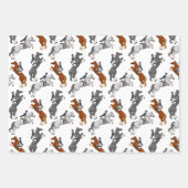 ジャンプする乗馬を表示 ラッピングペーパーシート (正面2)