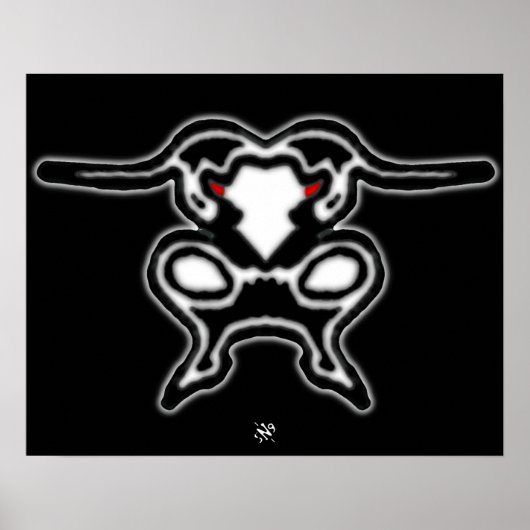 ジャンプする雄牛のスケッチ ポスター (正面)