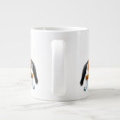 ジャンプする馬の馬乗りマグを表示 ジャンボコーヒーマグカップ (裏面)