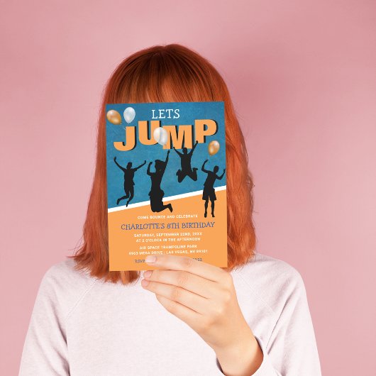 ジャンプする |キッズトランポリン誕生日パーティー 招待状